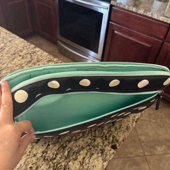 Studio C Black White Polka Dot Padded Laptop Tablet Sleeve Case Exterior Pocket - Picture 8 of 9